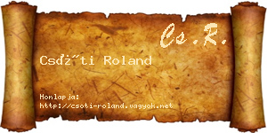 Csóti Roland névjegykártya